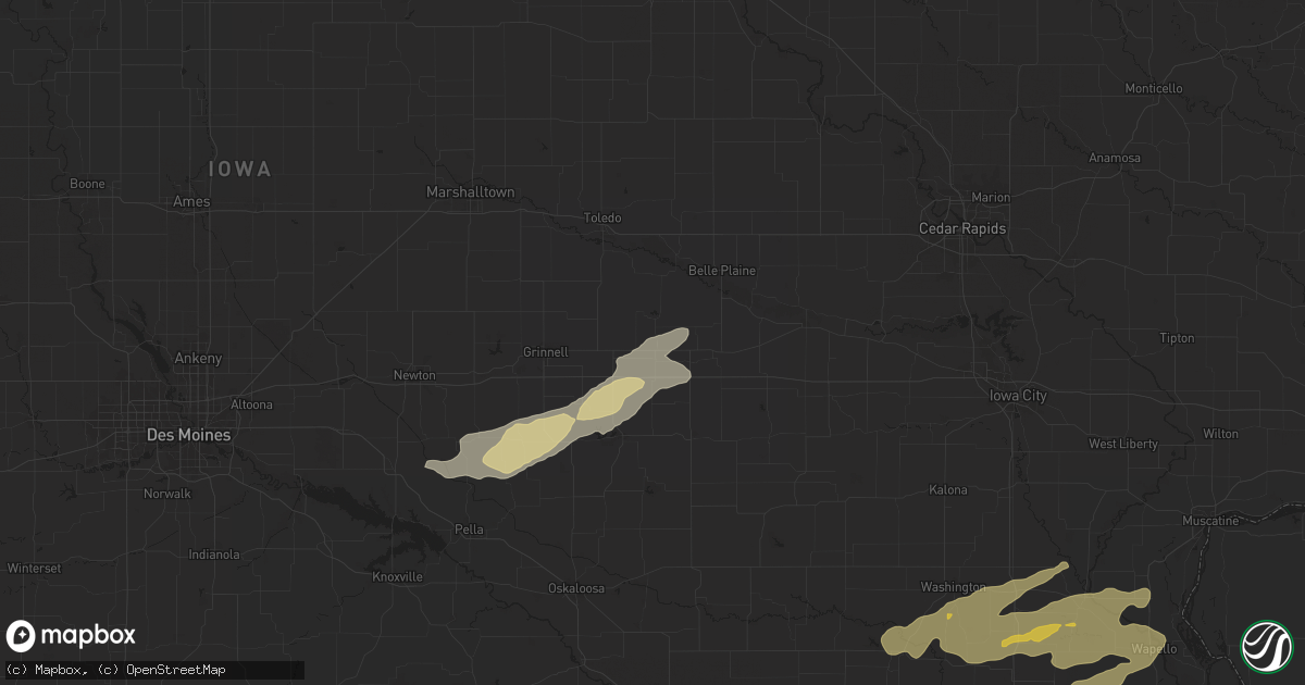 Hail map in Brooklyn, IA on October 24, 2024