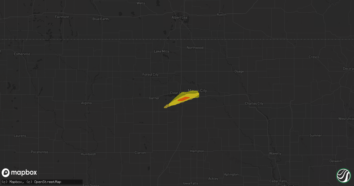 Hail map in Clear Lake, IA on October 24, 2024
