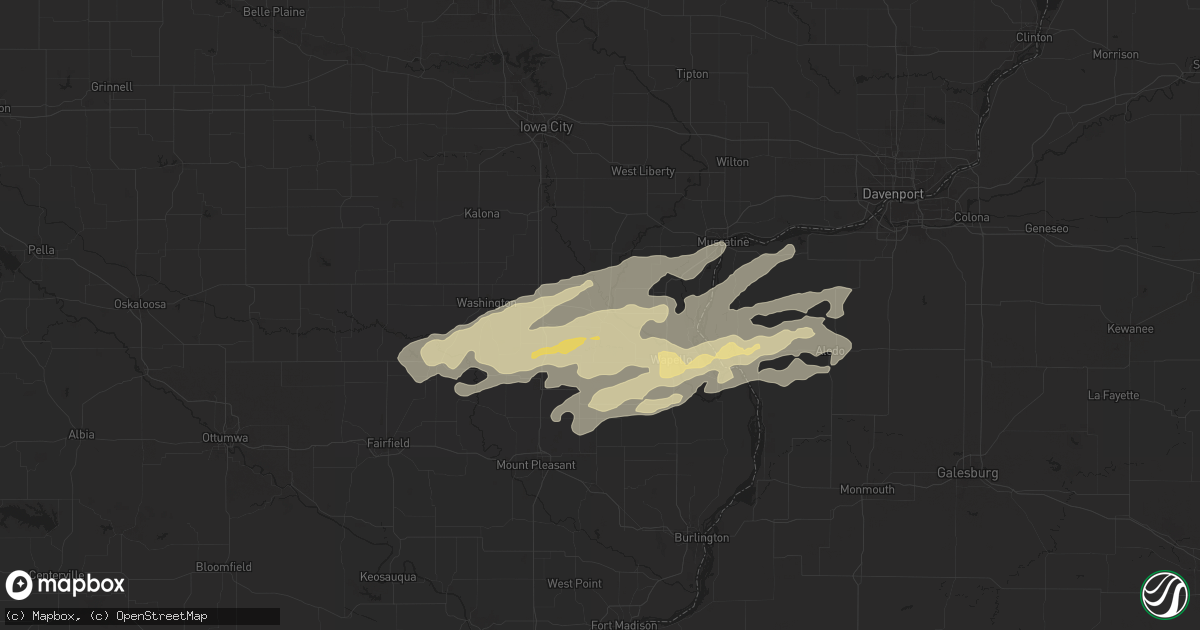 Hail map in Columbus Junction, IA on October 24, 2024