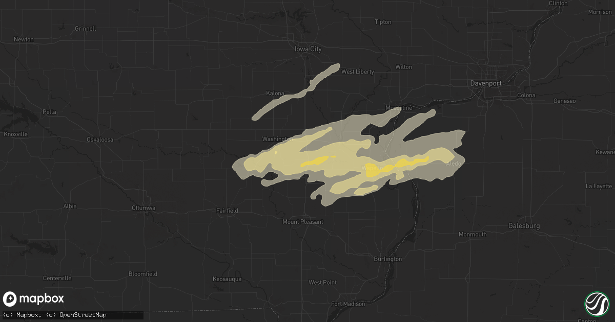 Hail map in Crawfordsville, IA on October 24, 2024
