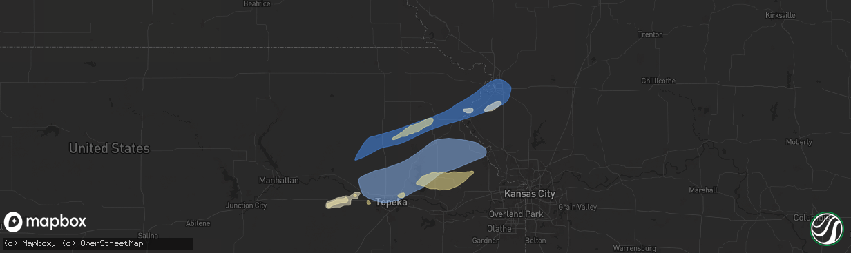 Hail map in Effingham, KS on October 24, 2024