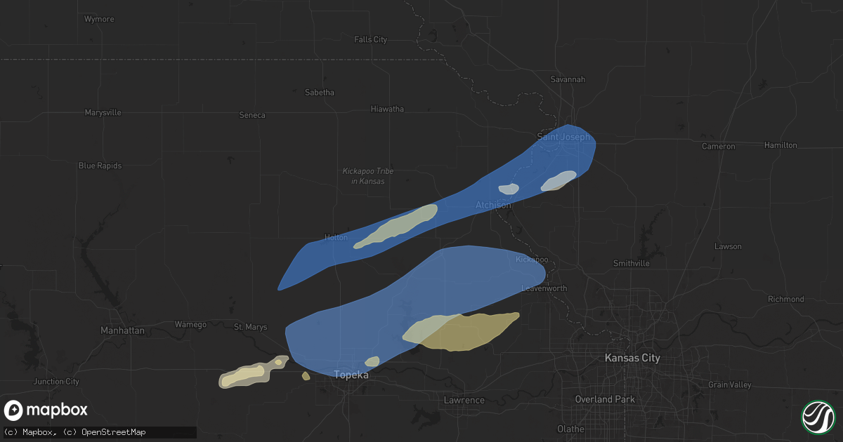 Hail map in Effingham, KS on October 24, 2024