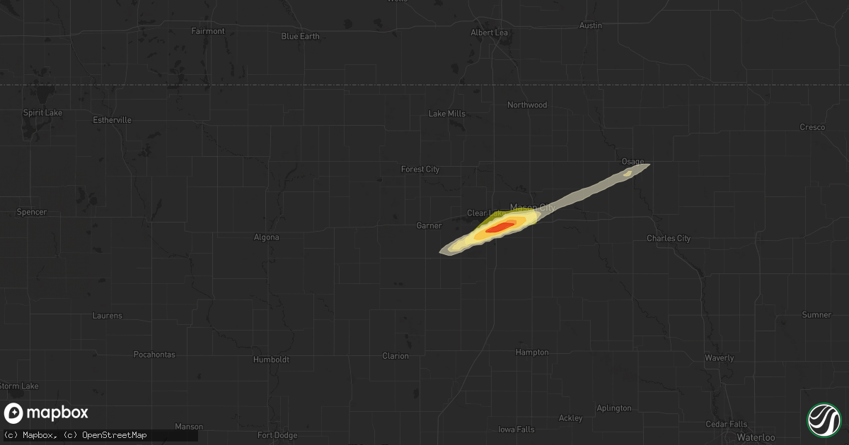 Hail map in Garner, IA on October 24, 2024