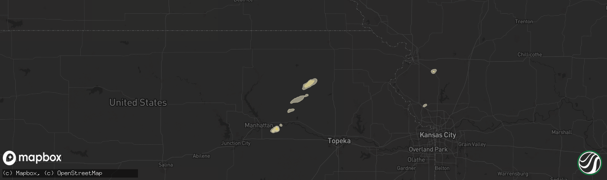 Hail map in Havensville, KS on October 24, 2024