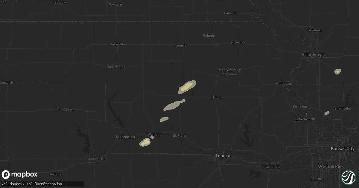 Hail map in Havensville, KS on October 24, 2024