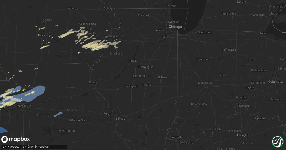 Hail map in Illinois on October 24, 2024