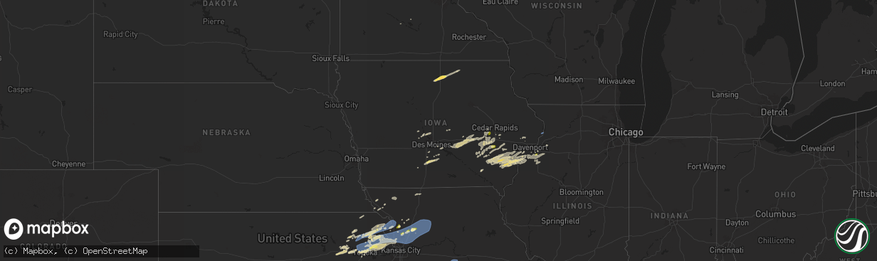 Hail map in Iowa on October 24, 2024