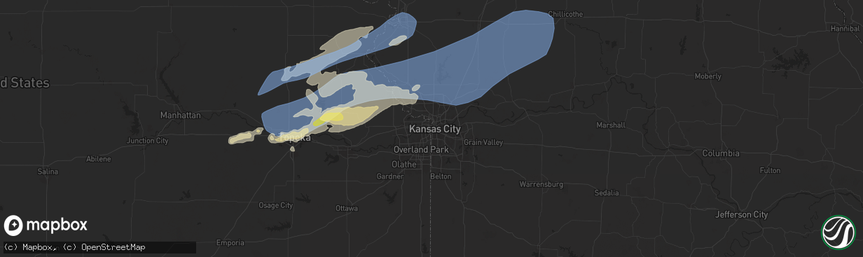 Hail map in Kansas City, MO on October 24, 2024