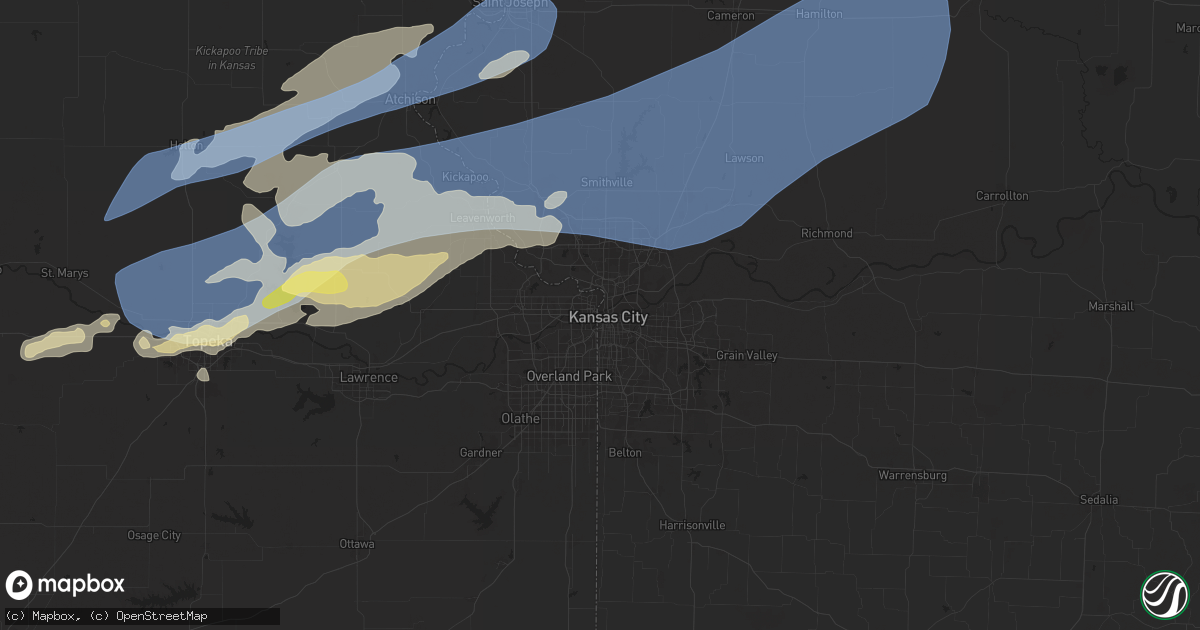 Hail map in Kansas City, MO on October 24, 2024