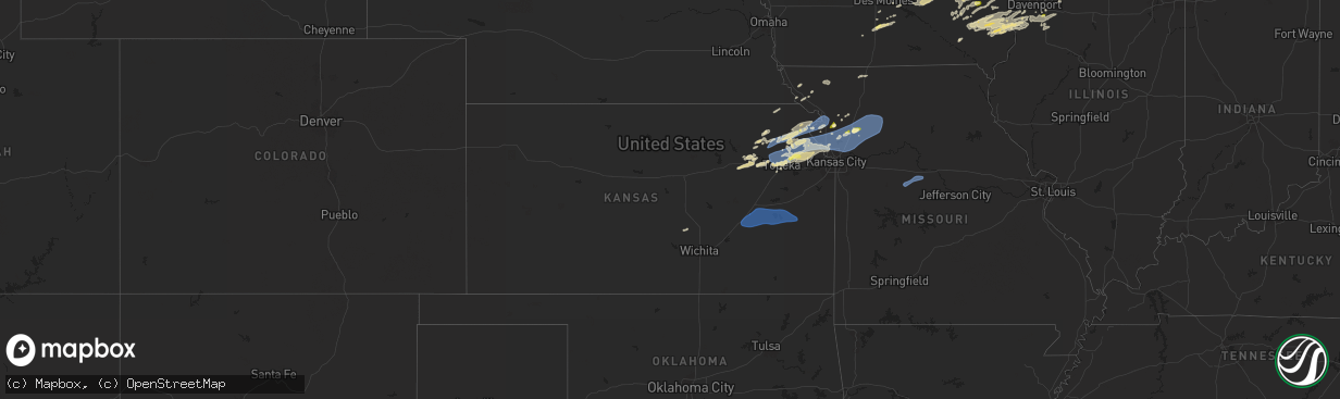 Hail map in Kansas on October 24, 2024