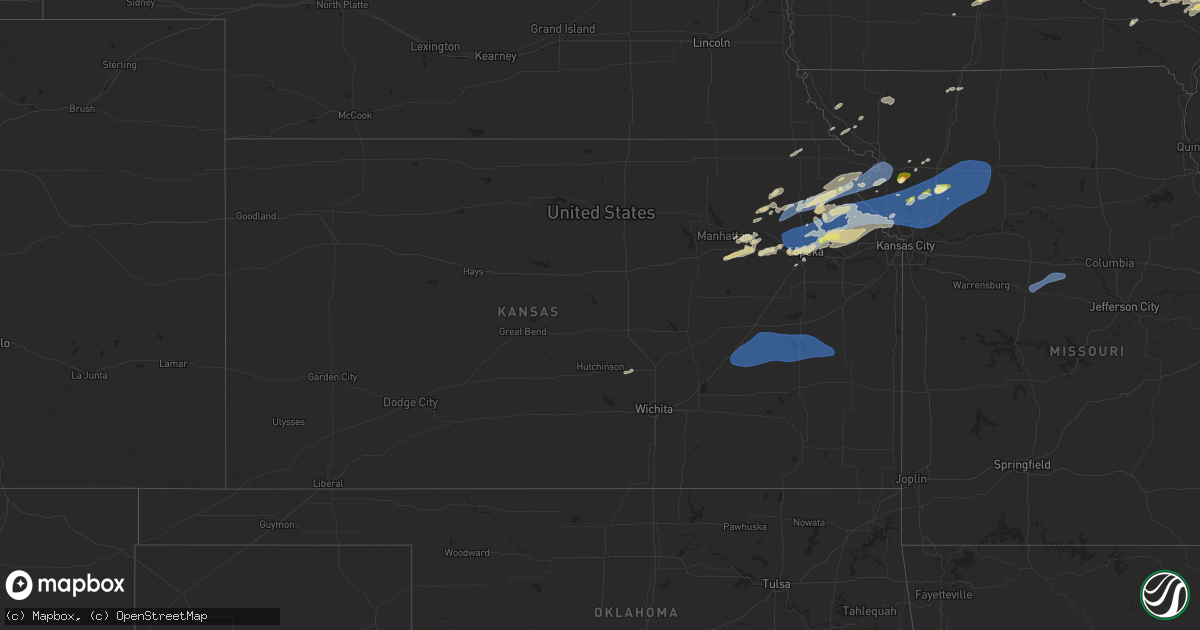 Hail map in Kansas on October 24, 2024