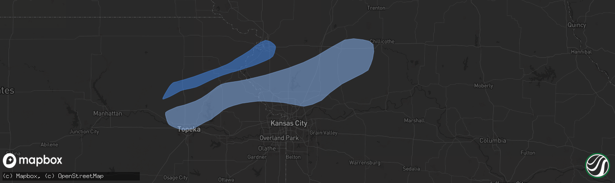 Hail map in Kearney, MO on October 24, 2024