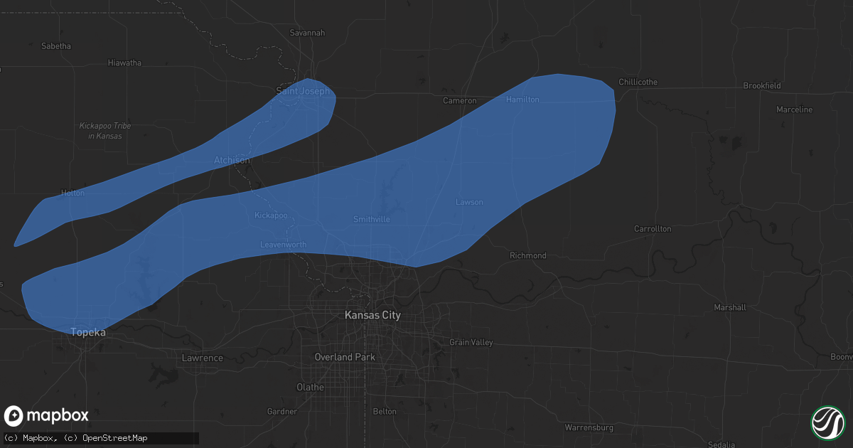 Hail map in Kearney, MO on October 24, 2024