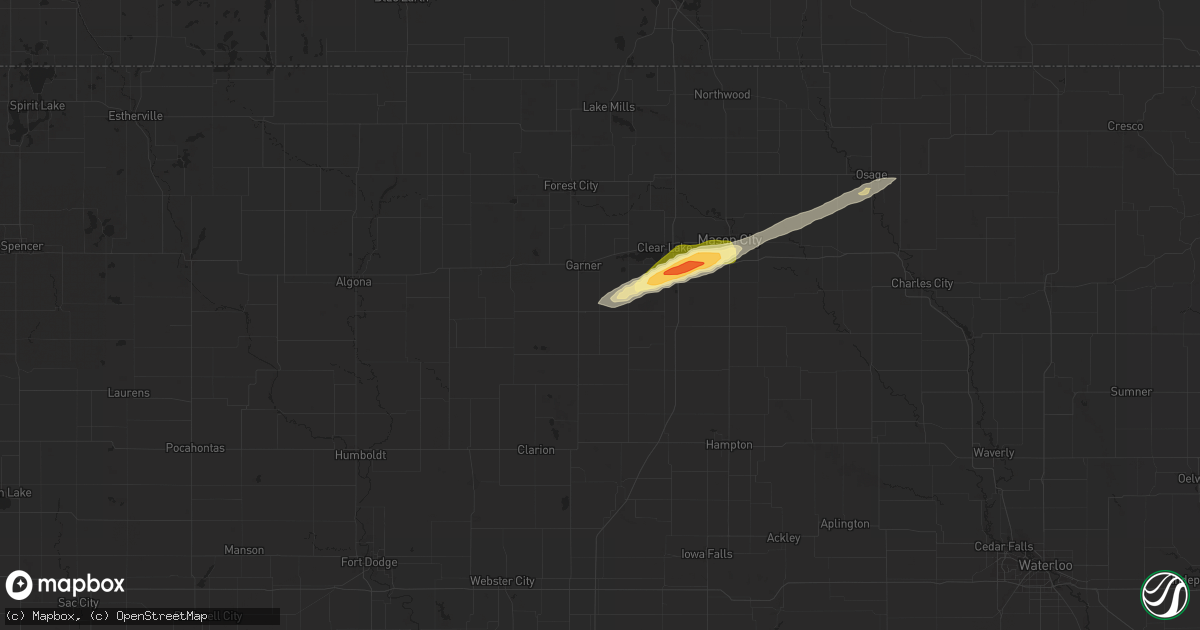 Hail map in Klemme, IA on October 24, 2024