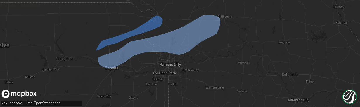 Hail map in Liberty, MO on October 24, 2024