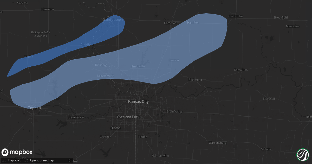Hail map in Liberty, MO on October 24, 2024
