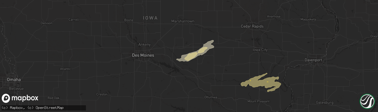 Hail map in Lynnville, IA on October 24, 2024