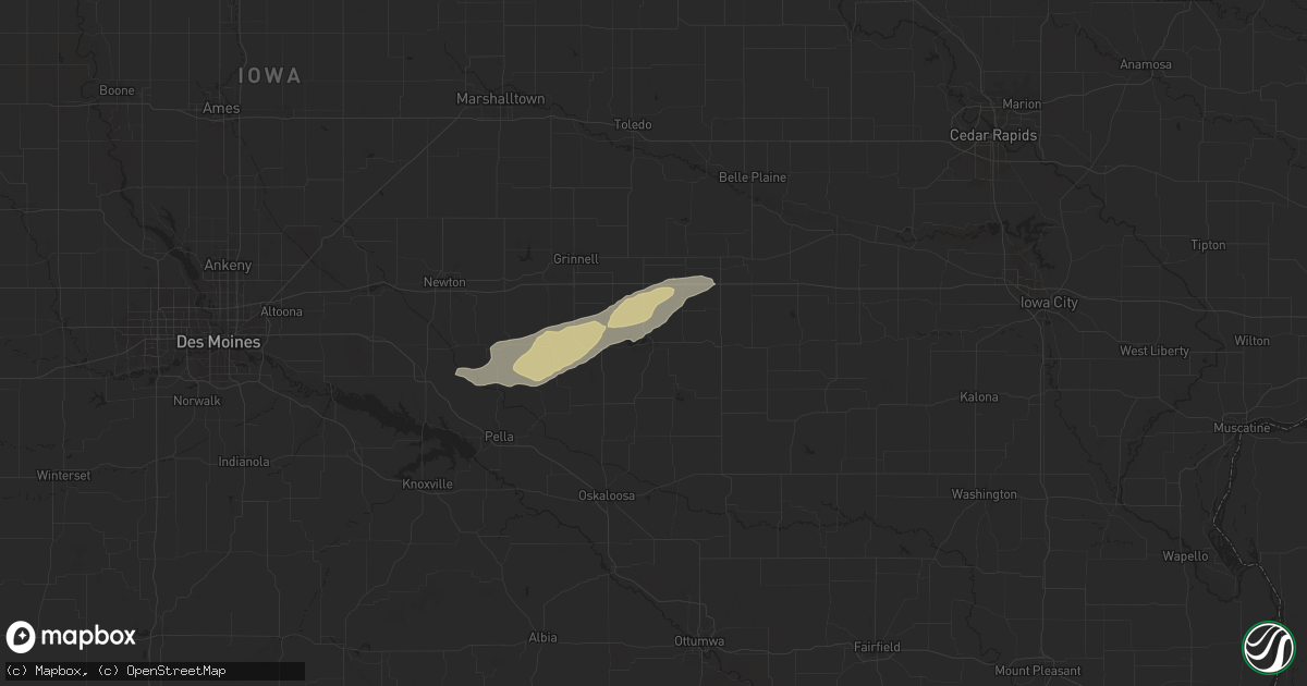 Hail map in Montezuma, IA on October 24, 2024