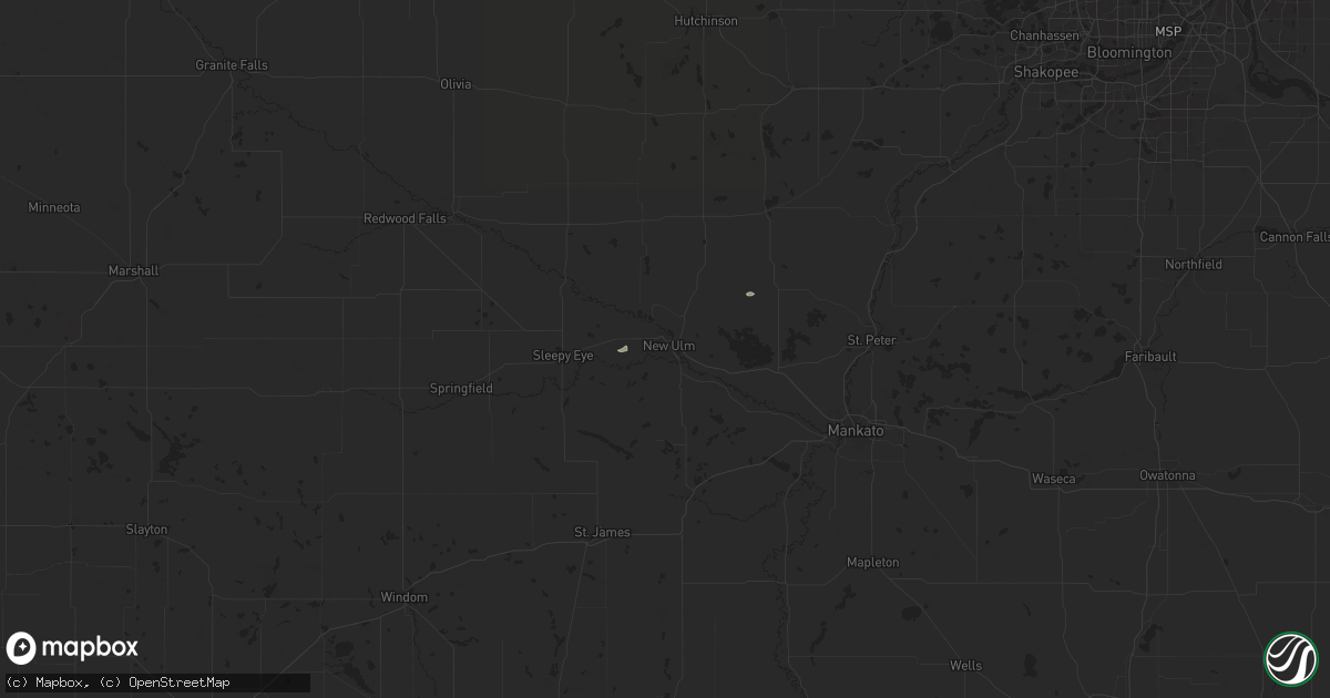 Hail map in New Ulm, MN on October 24, 2024
