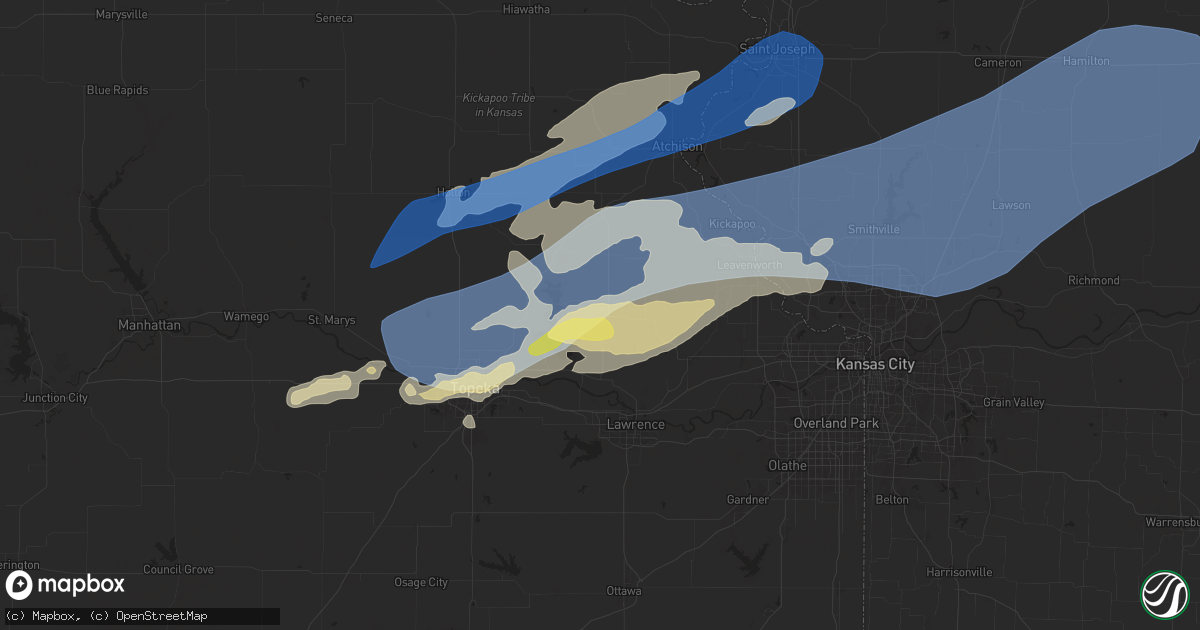 Hail map in Oskaloosa, KS on October 24, 2024