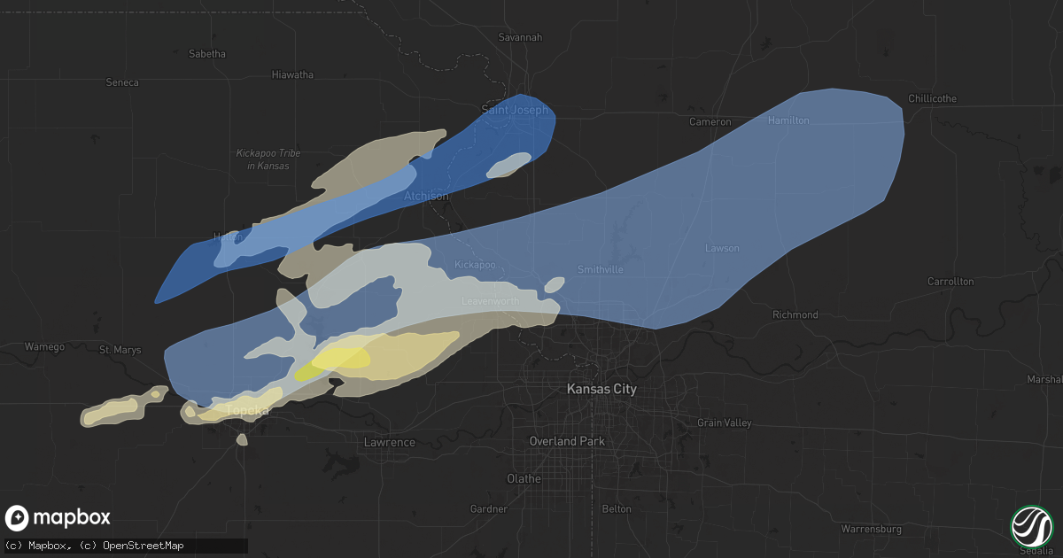 Hail map in Platte City, MO on October 24, 2024