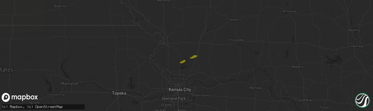 Hail map in Plattsburg, MO on October 24, 2024