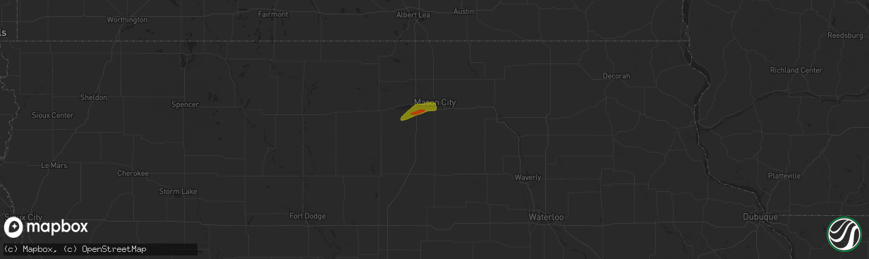 Hail map in Rockwell, IA on October 24, 2024