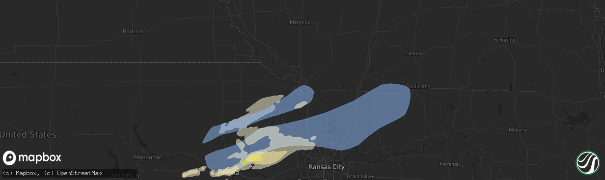 Hail map in Saint Joseph, MO on October 24, 2024