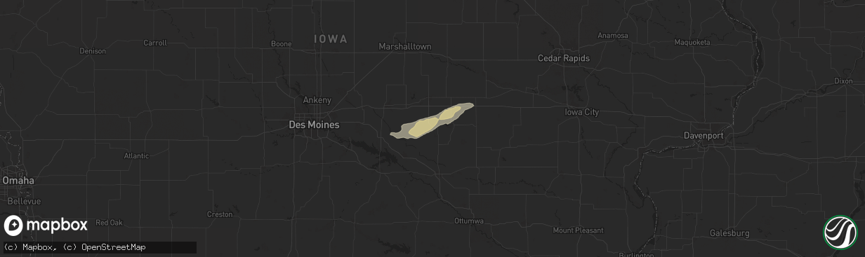 Hail map in Searsboro, IA on October 24, 2024