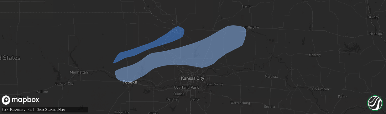 Hail map in Smithville, MO on October 24, 2024