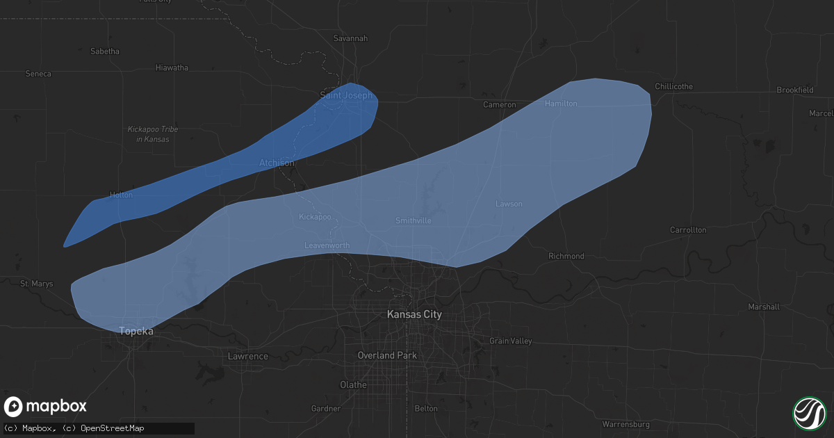 Hail map in Smithville, MO on October 24, 2024