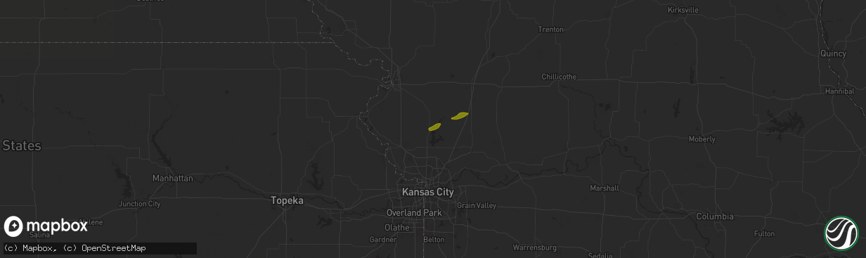 Hail map in Trimble, MO on October 24, 2024