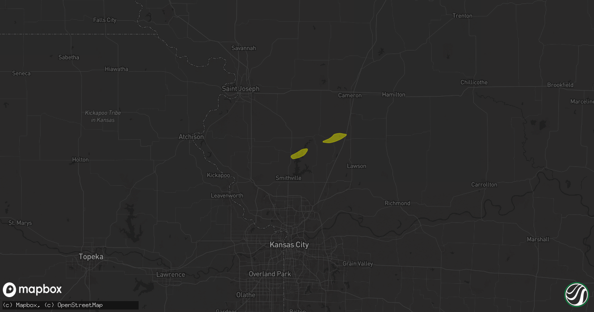 Hail map in Trimble, MO on October 24, 2024