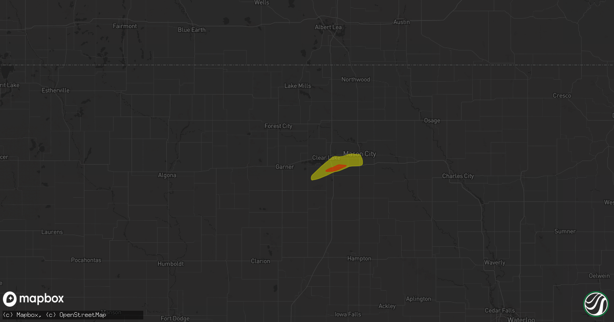 Hail map in Ventura, IA on October 24, 2024