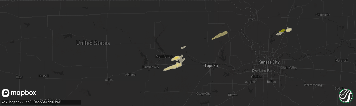 Hail map in Wamego, KS on October 24, 2024