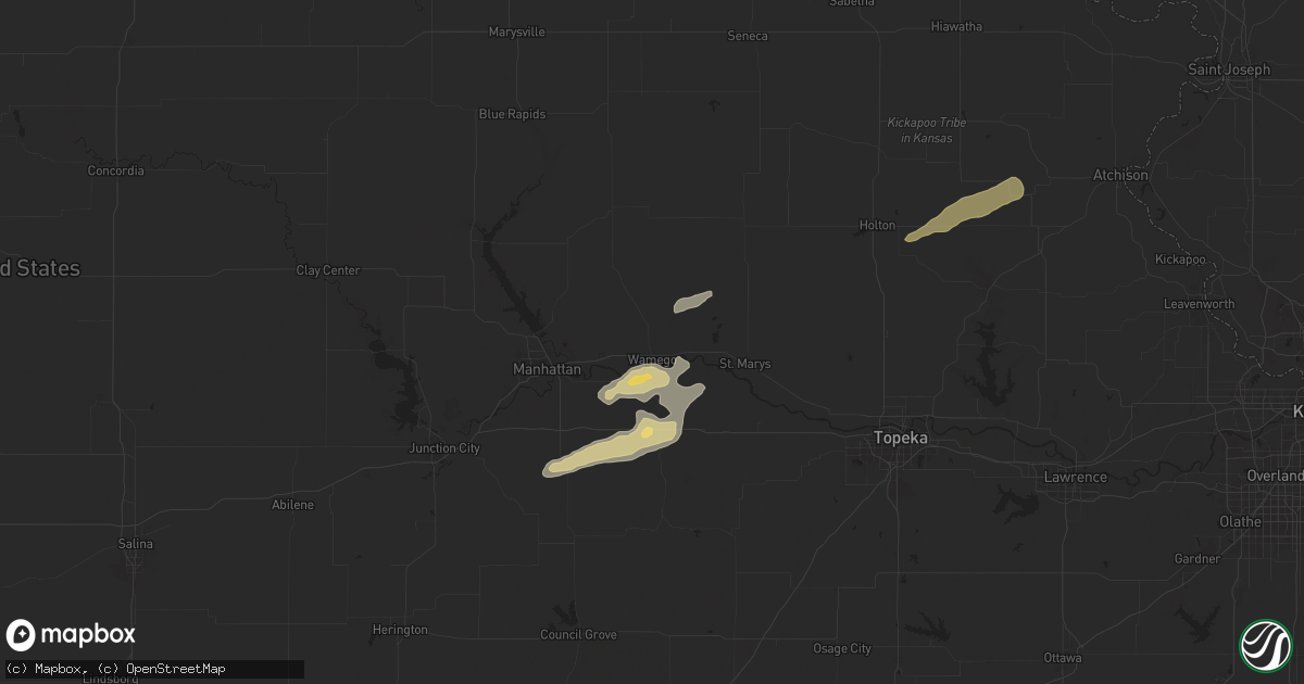 Hail map in Wamego, KS on October 24, 2024