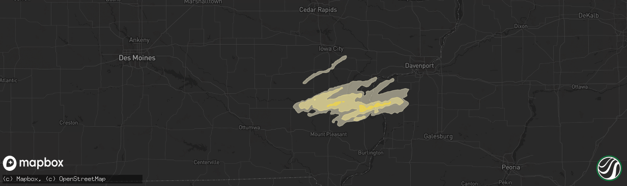 Hail map in Washington, IA on October 24, 2024