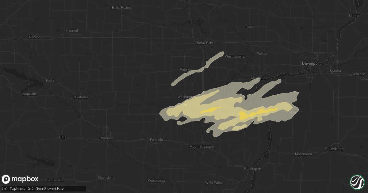 Hail map in Washington, IA on October 24, 2024
