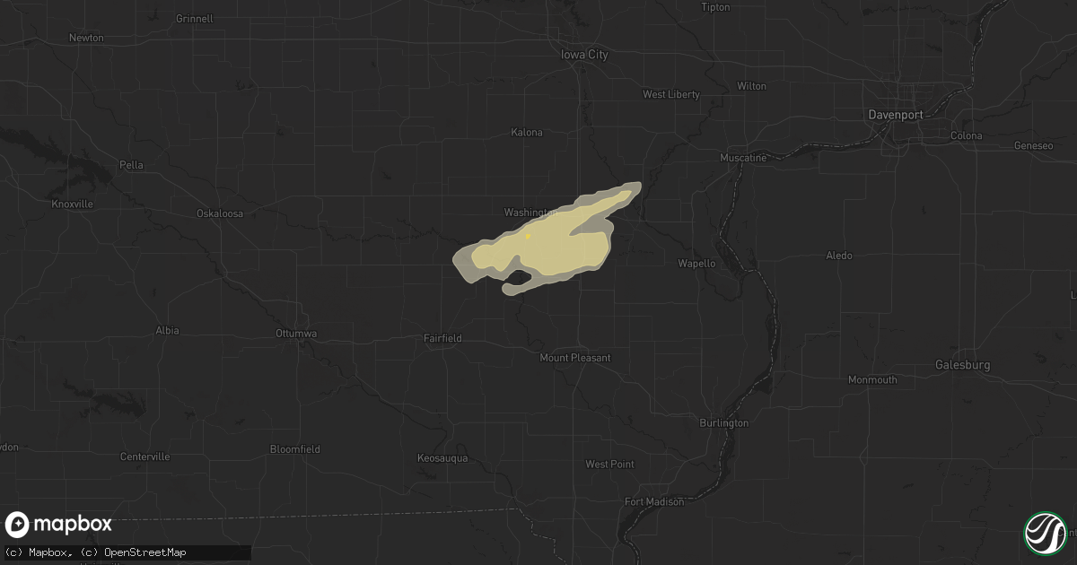 Hail map in Wayland, IA on October 24, 2024