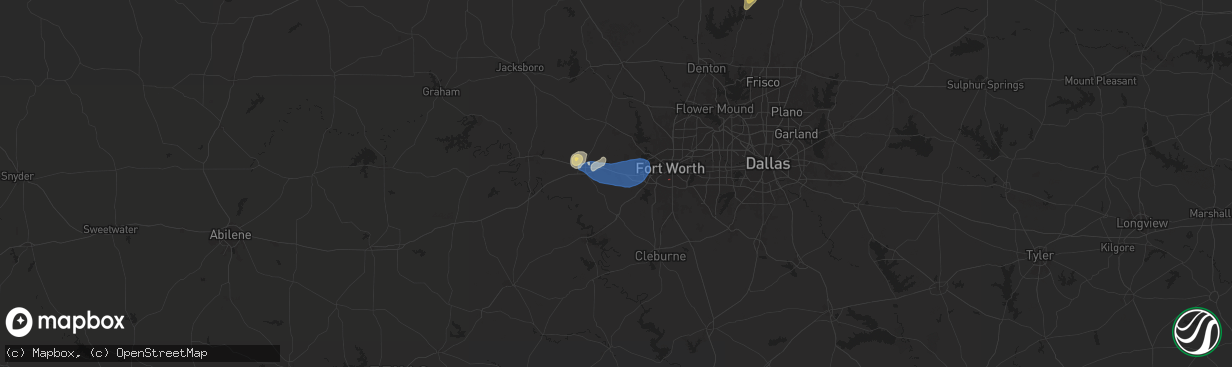 Hail map in Aledo, TX on October 24, 2025