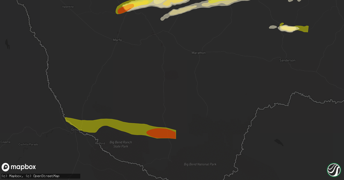 Hail map in Alpine, TX on October 24, 2025