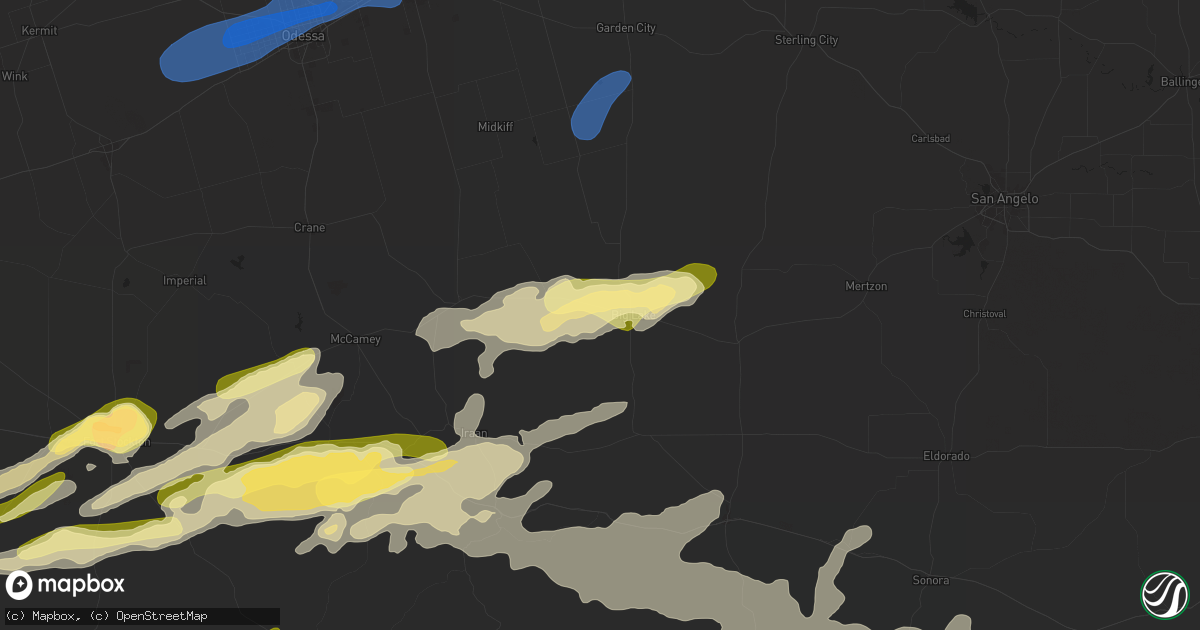 Hail map in Big Lake, TX on October 24, 2025