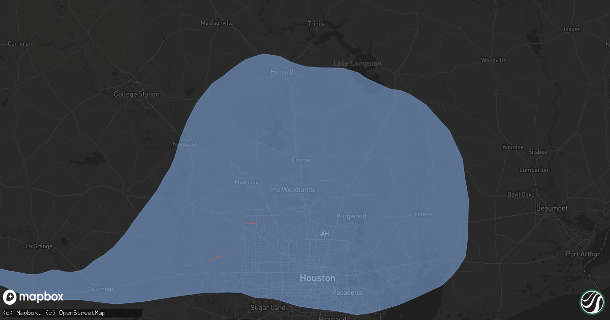 Hail map in Conroe, TX on October 24, 2025