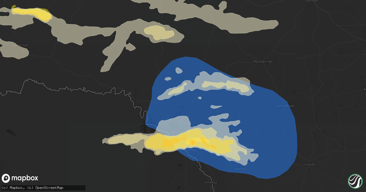 Hail map in Del Rio, TX on October 24, 2025
