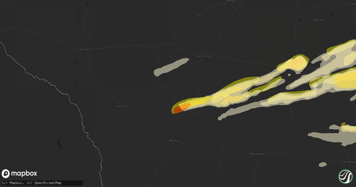 Hail map in Fort Davis, TX on October 24, 2025