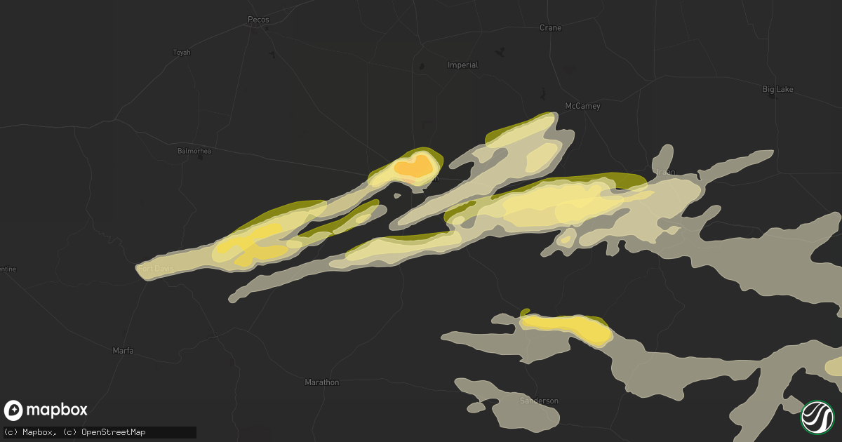Hail map in Fort Stockton, TX on October 24, 2025