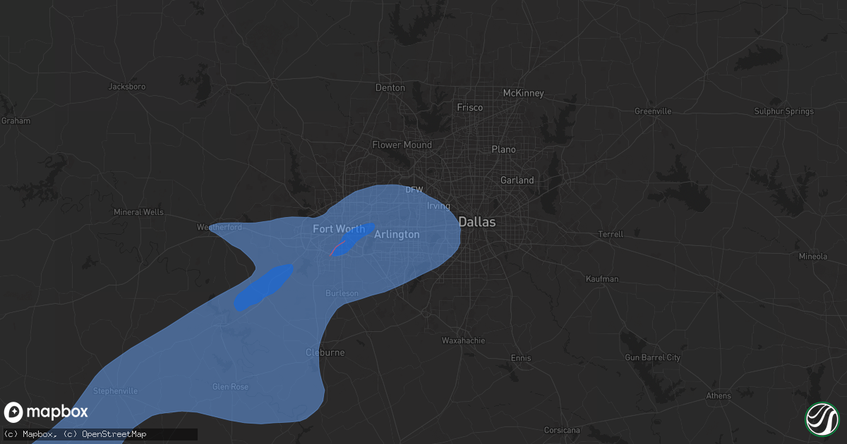 Hail map in Grand Prairie, TX on October 24, 2025