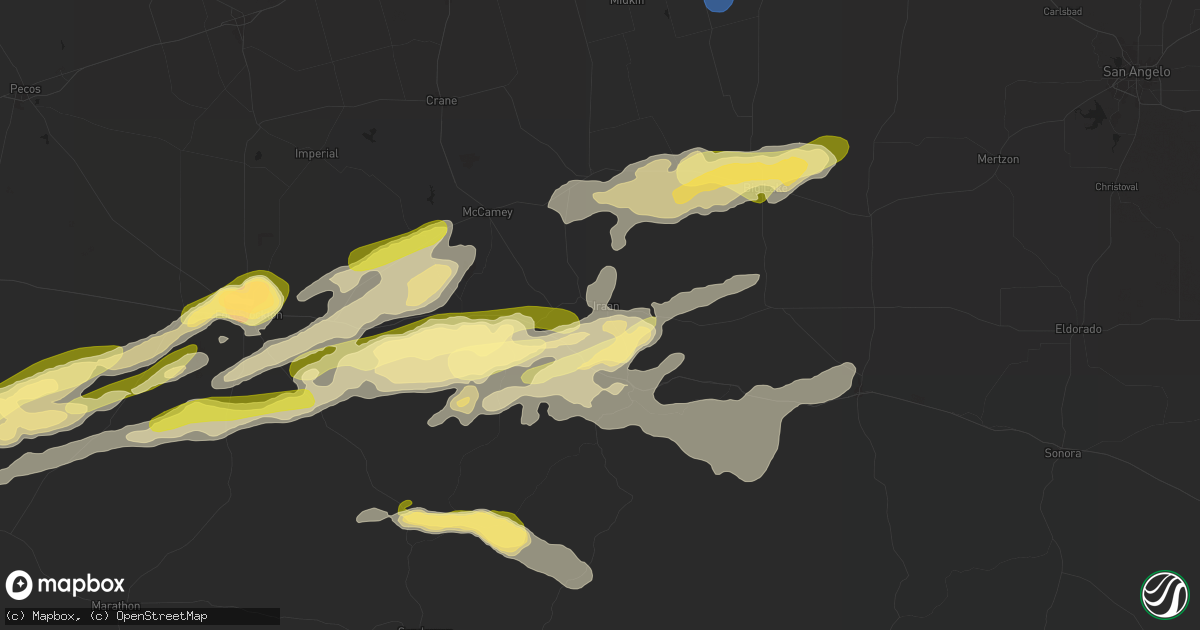 Hail map in Iraan, TX on October 24, 2025