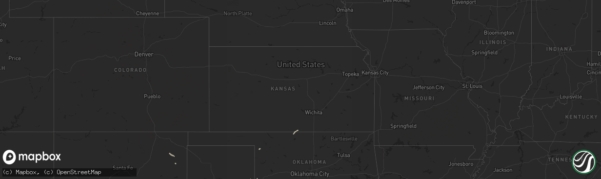 Hail map in Kansas on October 24, 2025