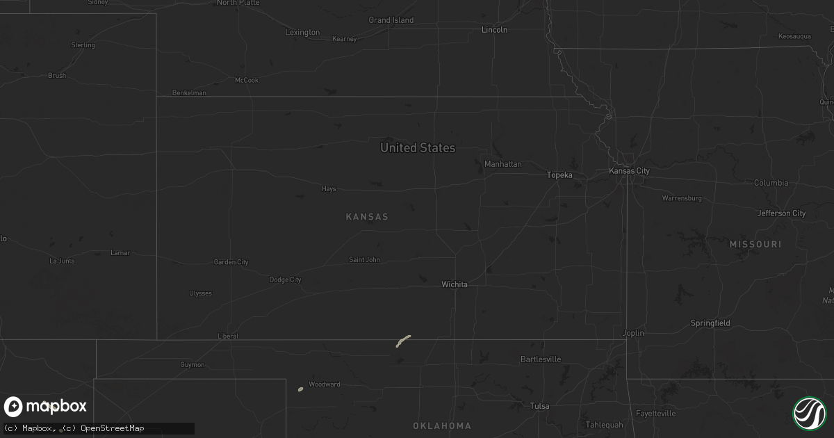 Hail map in Kansas on October 24, 2025